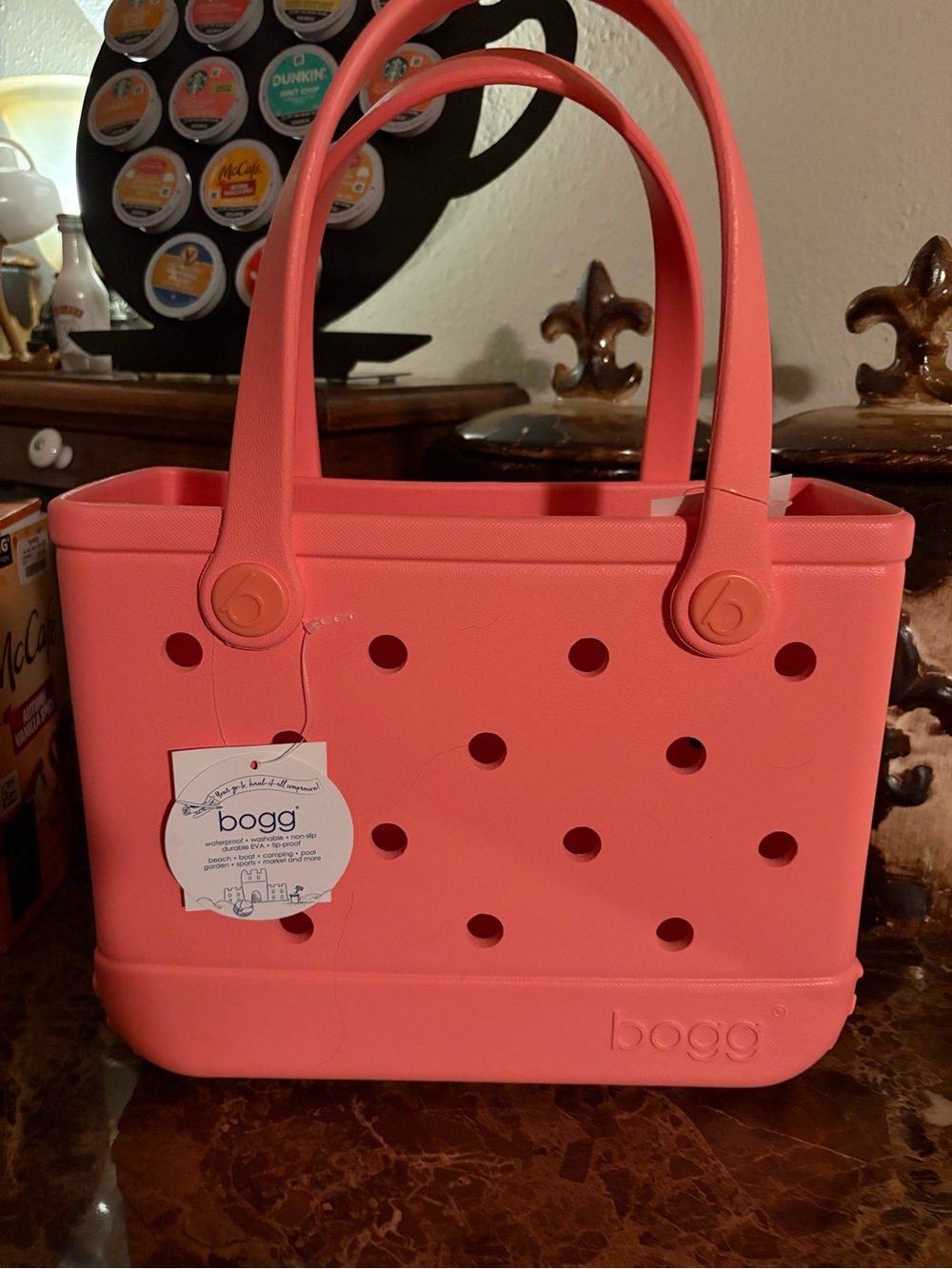 Bitty Bogg Coral Tote Bag - Lightweight Waterproof Beach Bag